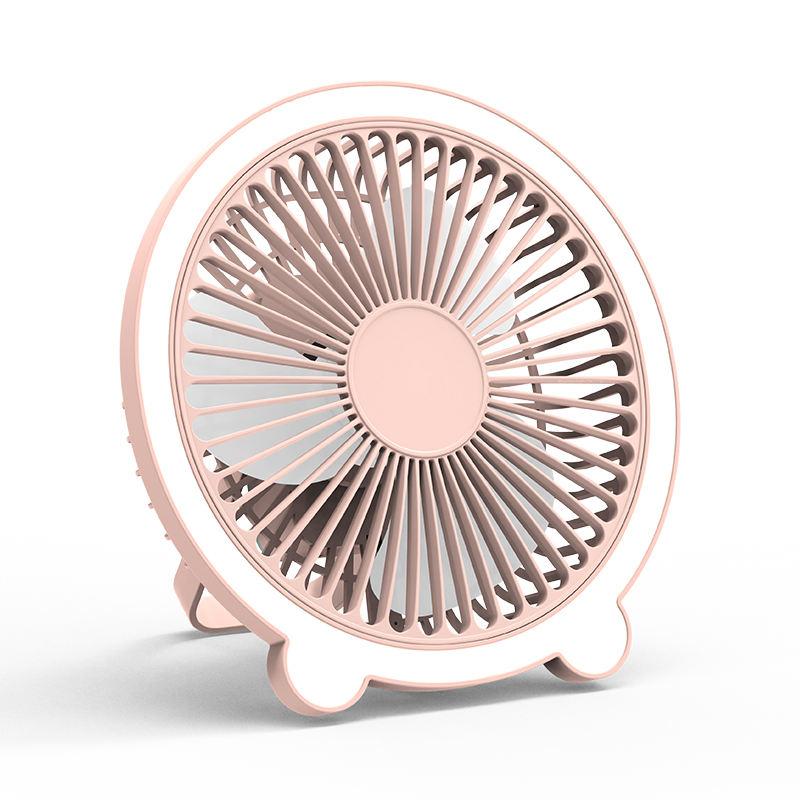 Mini Fan with Led Night Light Usb Rechargeable Fill Light Desk Fan Portable Table Lamp Variable Fan for Home Office Gift
