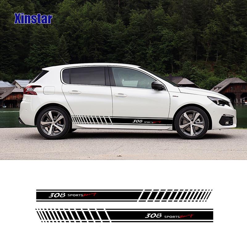 2Pcs Car Side Sticker For Peugeot 2008 3008 106 108 206 208 308 508 306 Q3
