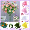 DIY Daisy Flower Craft Kit  - Faux Fur Material, Pipe Cleaner Crafting Supplies - Wedding Bouquets, Easter Mother's Day Gifts