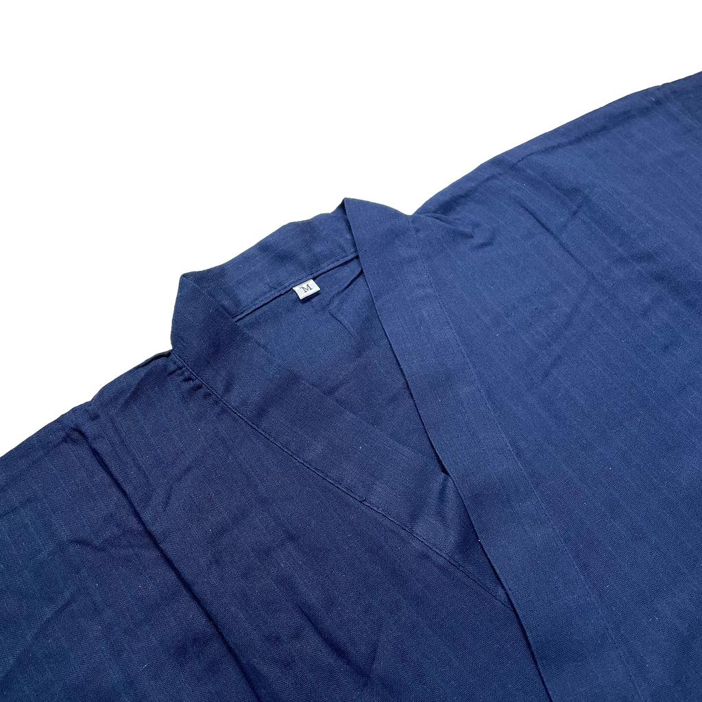 [momoten] 100% Cotton Soft Samue Pajamas for Men and Women, Blue, Size L