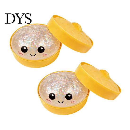 Colorful Pinch Toy Steamed Bun Squeeze Soft TPR Fidget Toys Sensory Handheld Stress Ball Reliever Cute Slow-Rising Decompression Gadget Fun