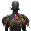 Mantello con Piume a Tema per Feste di Donne, Abito per Festival Musicali, Sciarpa da Travestimento, Mantello Cosplay