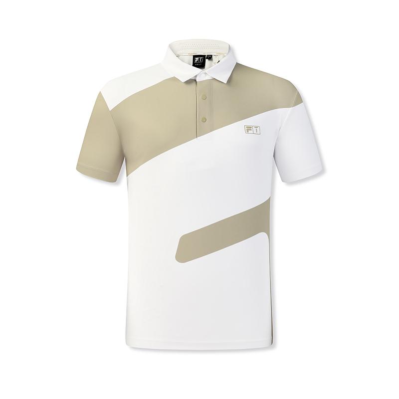 FILA Golf Series Fashion Simple Classic Sports Casual Versatile Comfortable Color Block Knitted Short Sleeve Polo Shirt Men tops A11M615107FBG