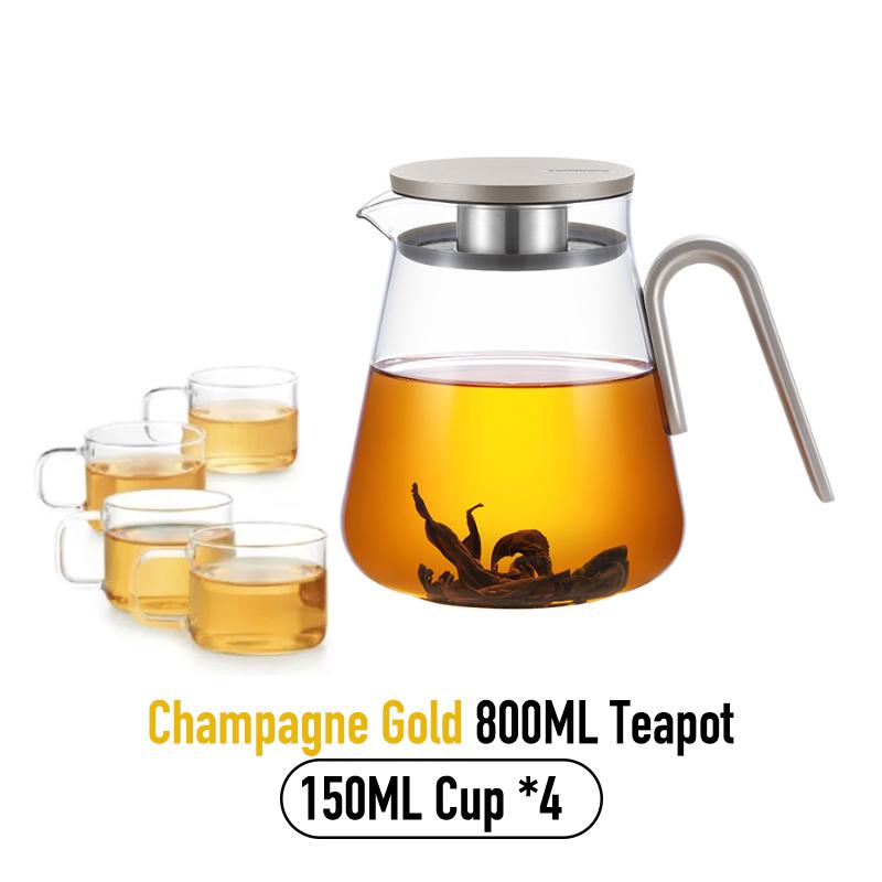 Samadoyo-High Borosilicate Glass Tea Pot, Fruit Tea Pot, Afternoon Tea Set with Filter