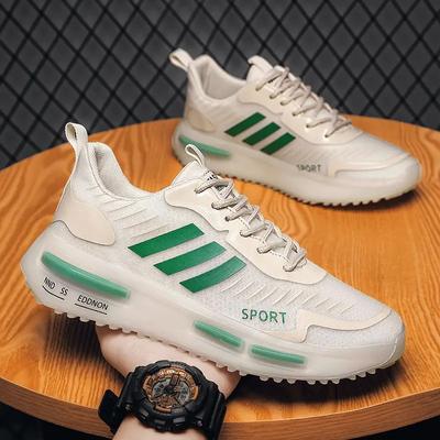 Men's Shoes Autumn New Low-top Trendy Shoes Casual All-match Running Sneakers Jelly Bottom Flying Woven Men's Casual Shoes