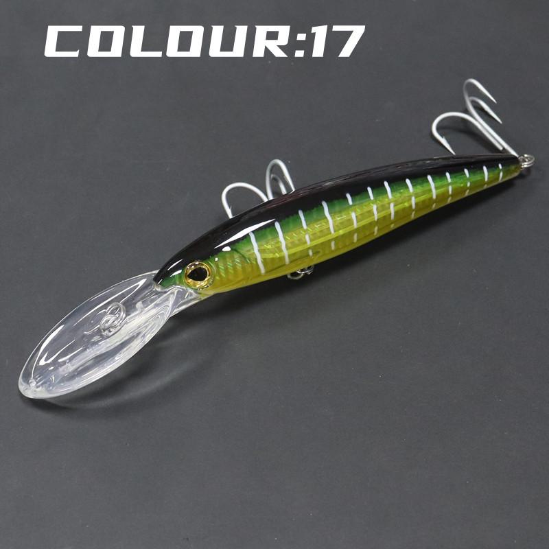 Große Minnow-Köder zum Angeln - Grüne Makrelen-/Thunfischköder, 16CM, 14CM, 12CM