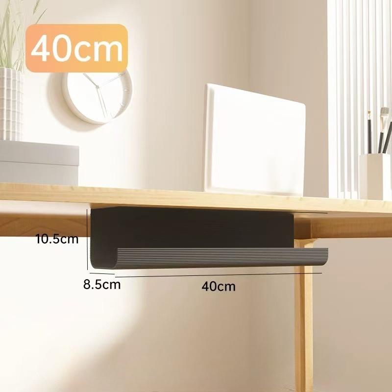 1pc 40cm/15.75in Cable Management Under Desk Channel Cable Raceway Cord Hider Desk Cable Tray No Drilling Cable Storage