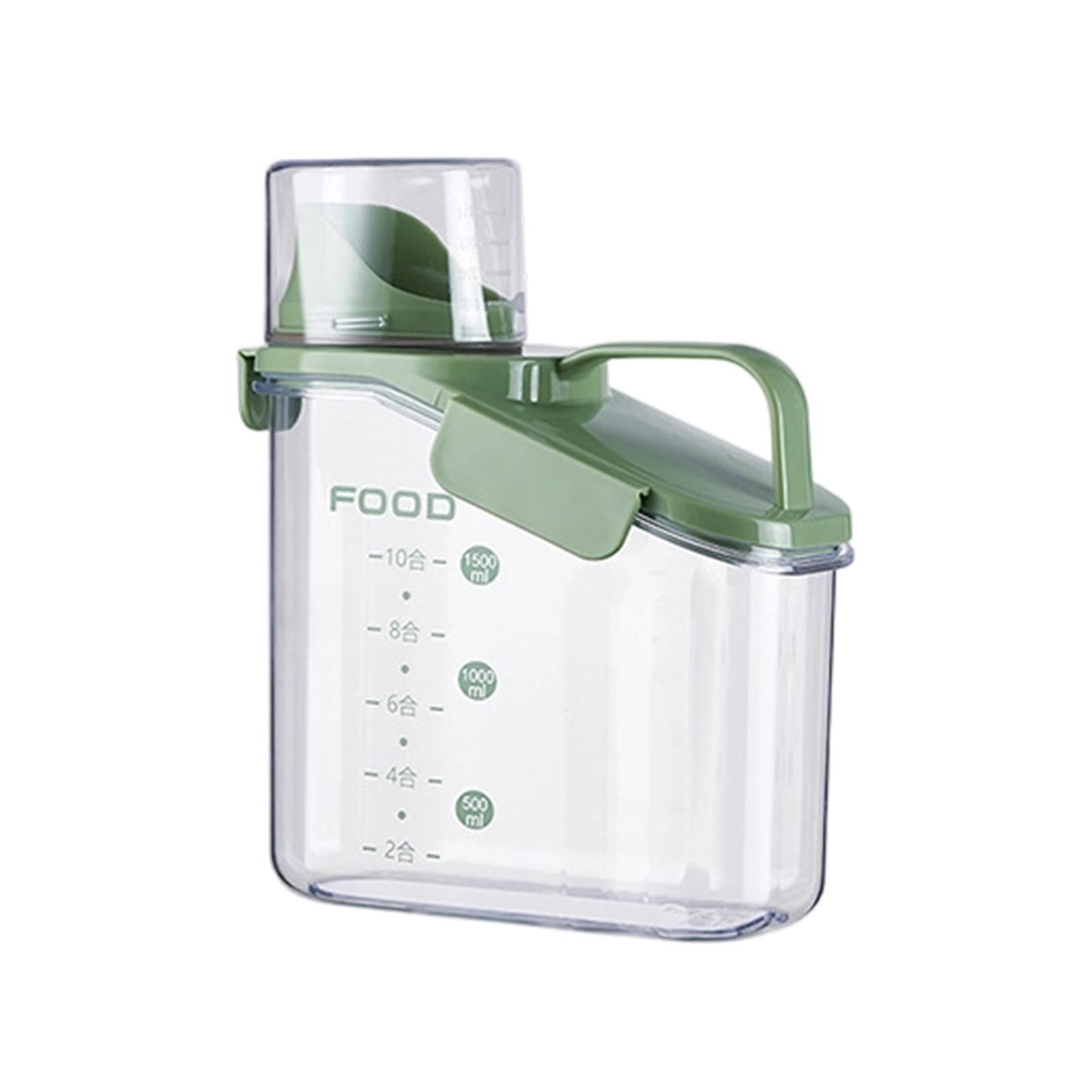 Airtight Container For Household Kitchen Grains And Cereals, Large Size With Lid, Transparent Food Storage Box, Rice Container