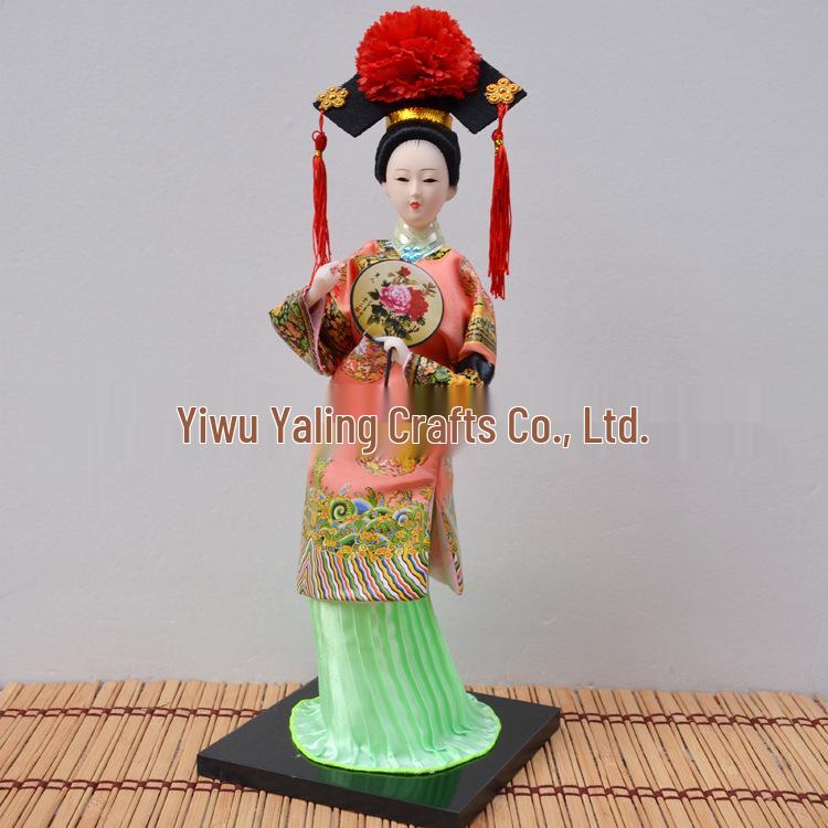 Seidenpuppenpuppe einer Prinzessin der Qing-Dynastie - Haus- & Hoteldekoration, Geschenk, Reiseandenken