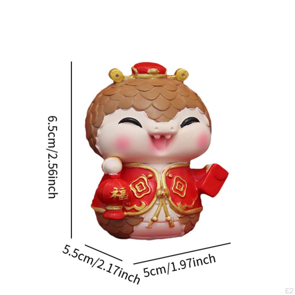 Mini Chinese Year Snake Figurine Sturdy Miniature for Tabletop Home Desk