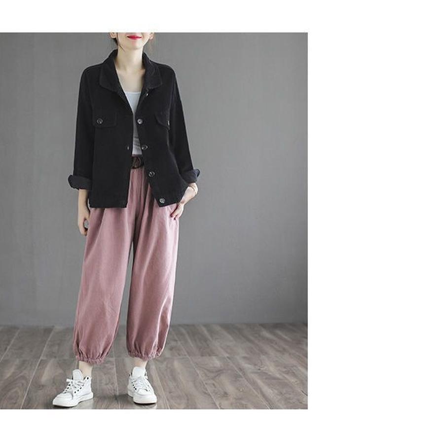 Samt Kord Kürzere Jacke Damen Frühling Herbst Einfarbige Stehkragen Locker Kleine Größe Lässiges Oberteil Retro