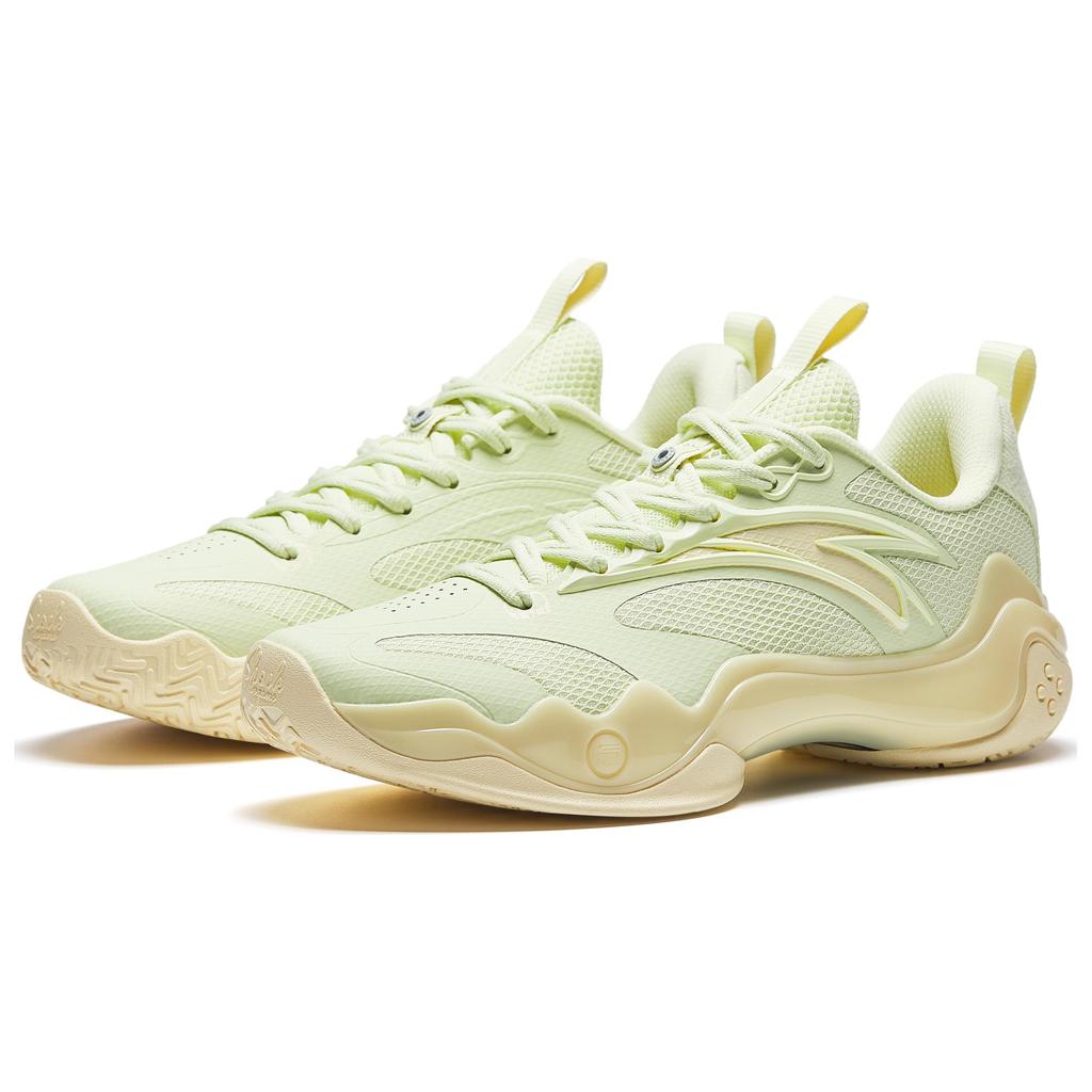 New Anta Shock Wave 4 Anti-Slip And Wear-Resistant Breathable Low-Top Basketball Shoes Men's Green Yellow 912511607Q-3