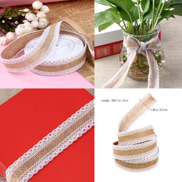 LEORX Jute-Spitzenband 10 M – DIY Bastelband Für Hochzeitsdeko & Heimdekoration