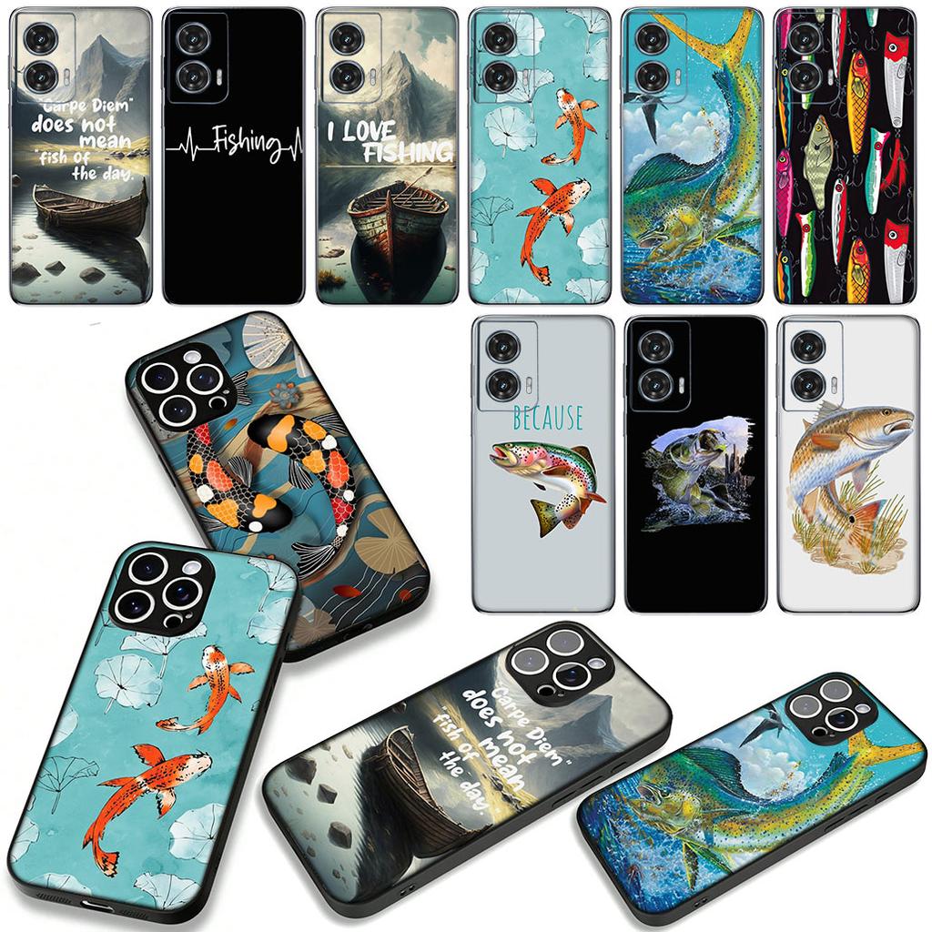 Phone Cover for Xiaomi Redmi Note 14 12 13 ProPlus A3 Pro Plus 12C 13C 14C 5G Case Fly Trout Carp Fishing Fish Rod Casing