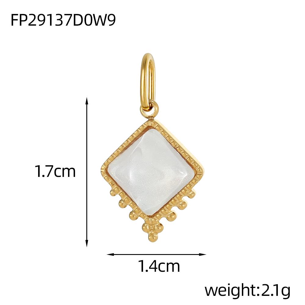 CARLIDANA Stainless Steel Colorful Natural Stone Charm Square Shapes Gold Color Pendants Jewelry Making DIY Necklace Accessories