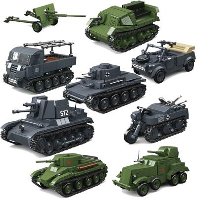Seconda Guerra Mondiale Esercito Tedesco Militare Armamento Blocchi da Costruzione Carro Armato di Fanteria M6 Camion Portacarri Bren Gun Portacarri Ordnance QF Set di Mattoncini Giocattoli Regali