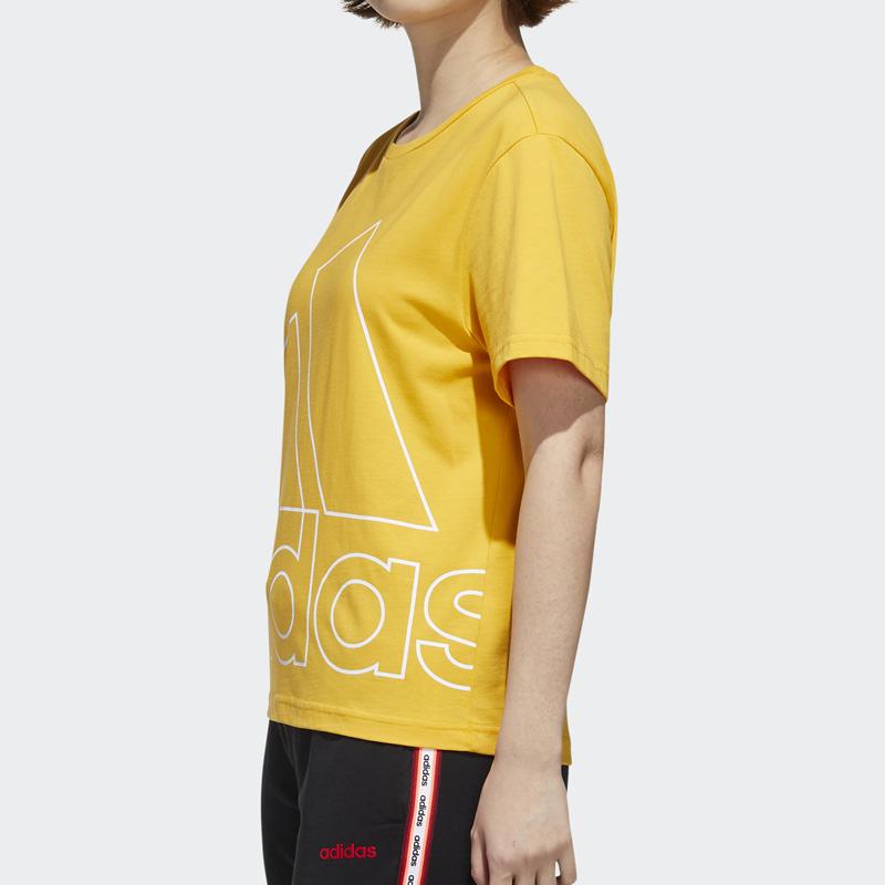 Adidas Favorite Casual Sport Short Sleeve T-Shirt Women Tops Yellow GL7164