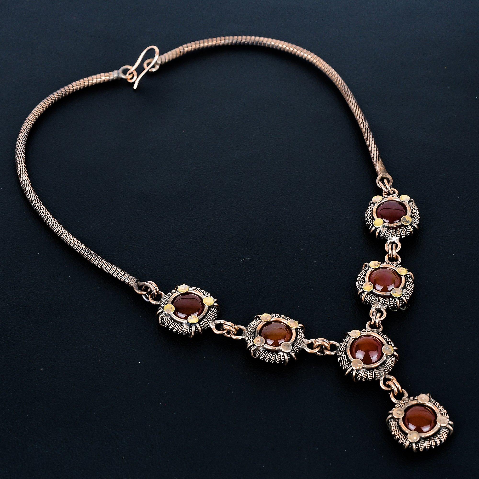 

Ожерелье из сердолика, ожерелье с регулируемой цепочкой, обернутое медной проволокой 999 пробы. Подарок для женщин ожерелье ручной работы ювелирные изделия из драгоценных камней