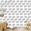 Black and white drawn wallpaper for living room and bedroom 50x1000