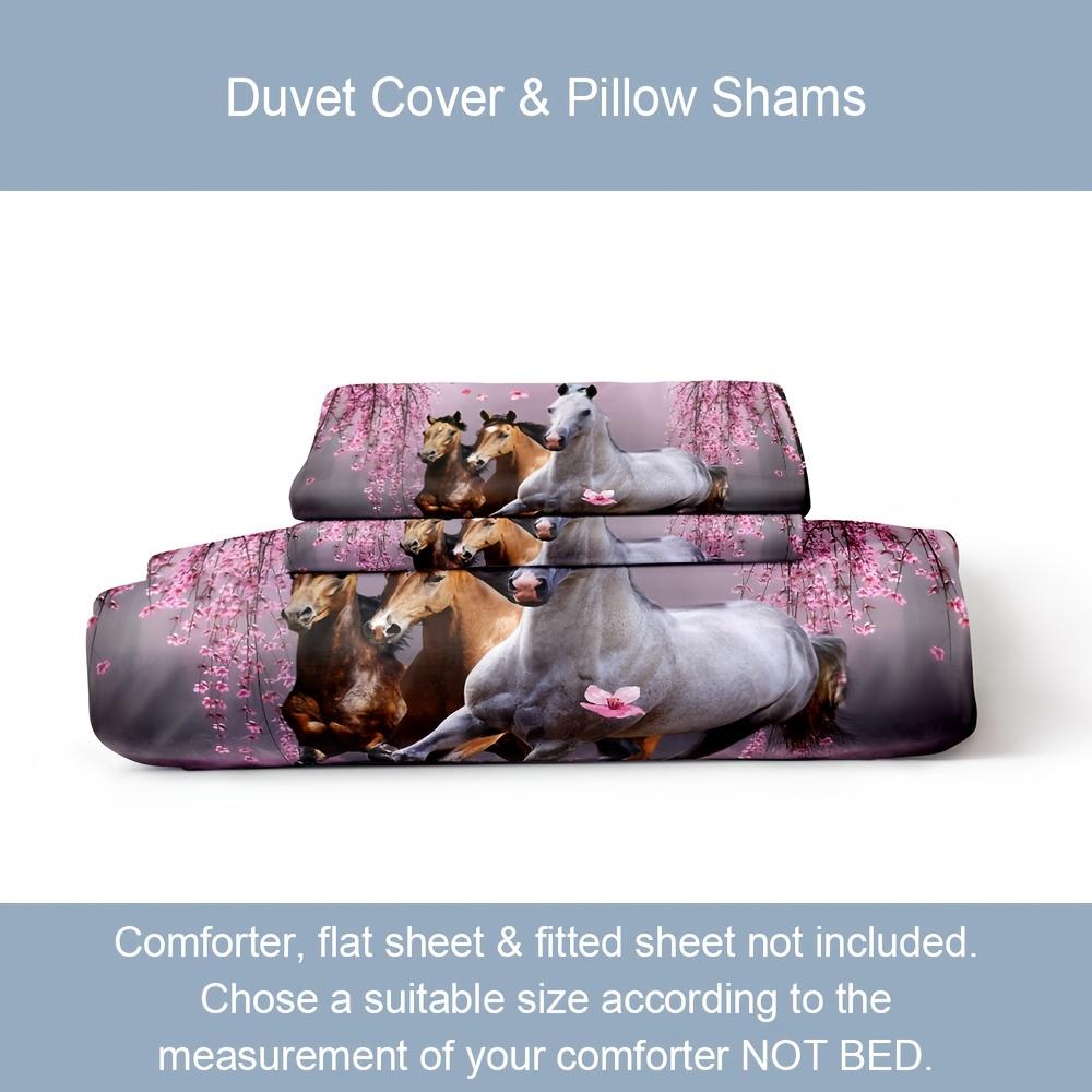 Horse Duvet Cover Set Soft And Breathable For Bedroom Guest Room And Dormitory Skin-Friendly And Comfortable Bedding Set