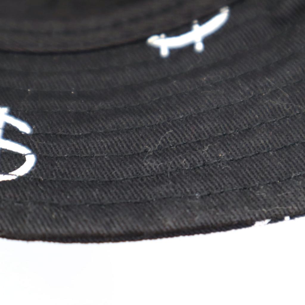Stussy All-over Print Bucket Hat L Black Women Used