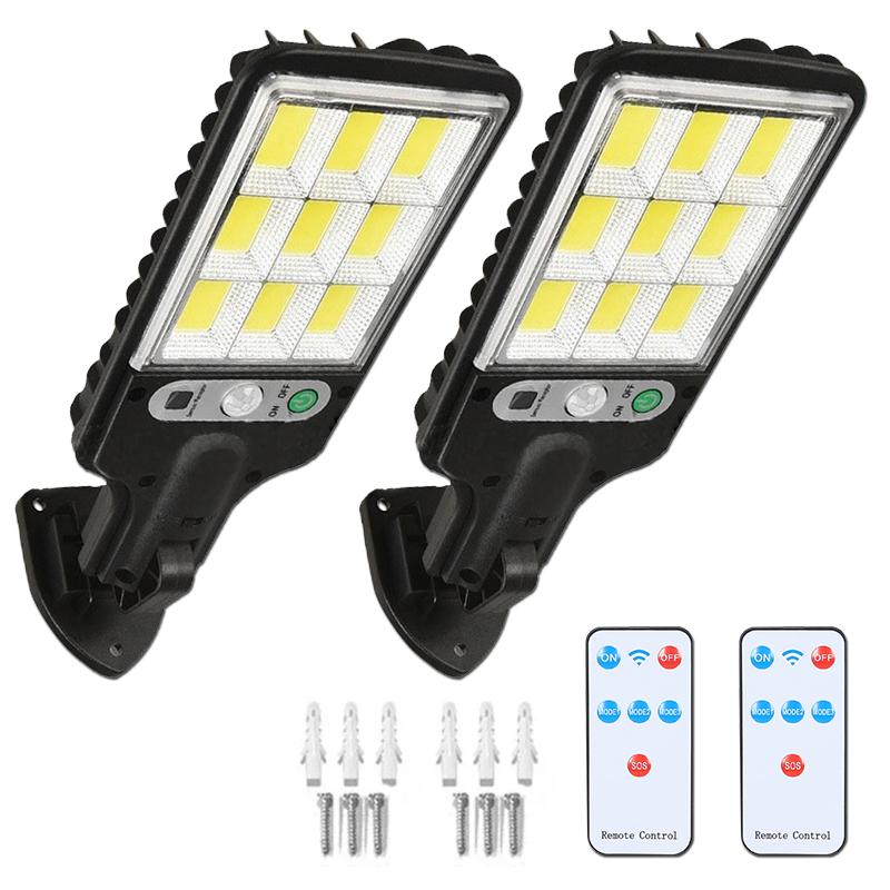 Lumini stradale solare în aer liber, lampă solară cu 3 moduri de iluminare Senzor de mișcare rezistent la apă Iluminare de securitate pentru grădină, terasă, cărare, curte