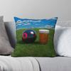Beer And Lawn Bowls Square Pillowcase Polyester Linen Velvet Creative Zip Decorative Car Cushion Cover