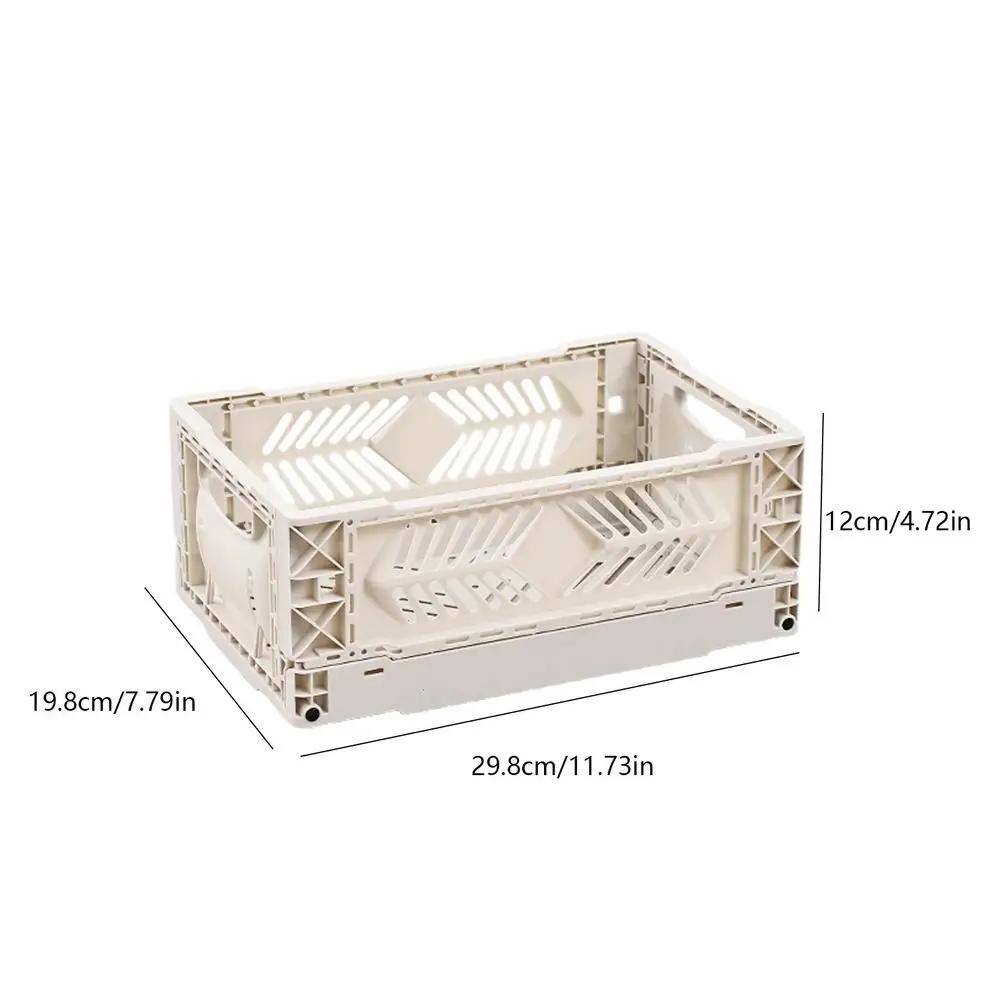 

5 л Складной пластиковый ящик для хранения Ящик для хранения Штабелируемая настольная косметическая корзина Сверхпрочный хозяйственный ящик с ручками для игрушек