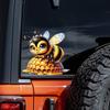QT2459#15cm A Little Bee Lying On The Honeycomb Car Sticker, Suitable for Laptop, Car, Truck, Van, SUV, Motorcycle, Bumper, Window