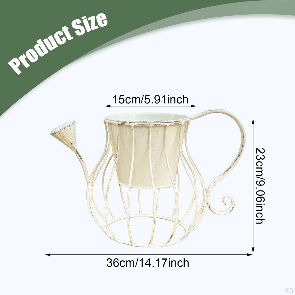 Gießkannenförmiger Blumentopf Übertopf Niedlich Metall Vielseitiger Pflanzenbehälter Eisen Pflanzgefäß