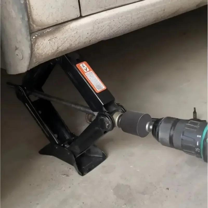 Scissor Jack Adapter - Compatible with 1/2-Inch Drive or Impact Wrench Tools, Heavy-Duty Steel Construction, Secure Grip
