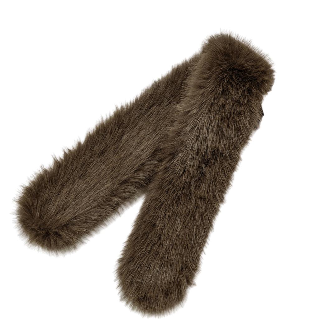 Fashionable Faux Furs Scarf Collar Plush Neckerchief for Women Party Furry Shawl Wrap for Daily Commute or Evening Event