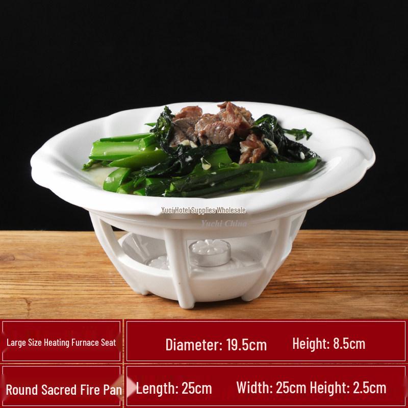 Ceramic Pure White Irregular Wok Pan Fish Plate - Cold & Hot Dish Oven Safe.