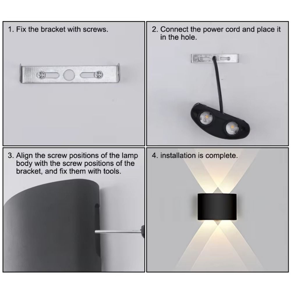 Warm/White/RGB Lights 6/8 LED Solar Light Up and Down Fence Solar Lamp  Decor