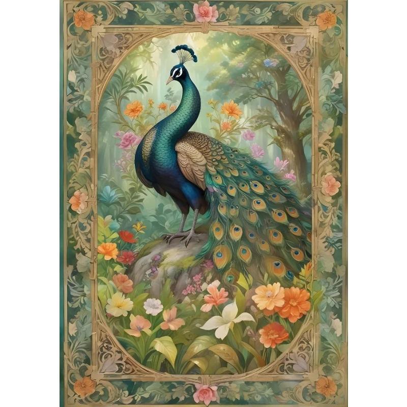 Indian Animals Elephant Tiger Peacock Nature Posters and Prints Canvas Printing Wall Art Picture for Living Room Home Decor Gift