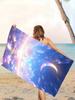 Floral And Moonlight Pattern Printed Beach Towel Outdoor Travel Women'S Holiday Shawl Swimming Diving Essential