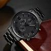 4PCS Business Men's Gift Box Watch Set Fashion Trend Quartz Watch Bracelet Necklace Ring Set Perfect Gift Set for Friends or Dad