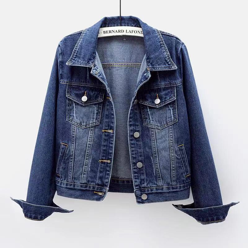 2024 Women's Slim Hooded Denim Jacket - Japanese & Korean Style, Long-Sleeved Short Spring & Autumn Coat