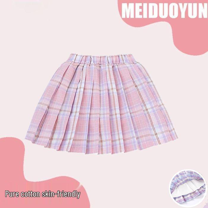 Kuromi Girls' Summer Cartoon JK Skirt Set - Short Sleeve Dress for Middle and Big Kids
