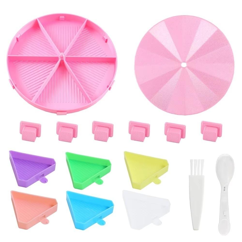 DIY Craft Diamond Painting Tray Kits Embroidery Rotating Stackable Large Diamond Painting Tray Multi-Color With Lid