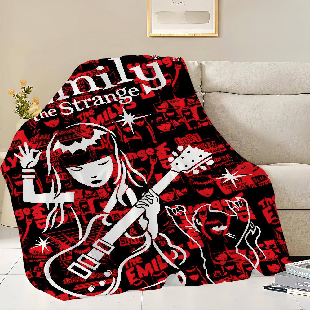 Blanket Flannel warm comfort  soft plush blanket for sofa living room office bedroom travel E-Emily Strange The book gift