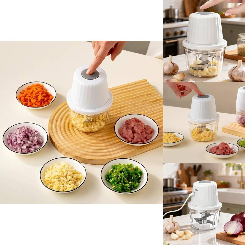Electric Garlic Crusher With Usb Rechargeable Compact Mini Food Processor For Home Cooking