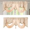 Wavy Design Window Valance with Fringes and Rod Pocket for Soft Light and Privacy In Bedrooms or Living Room Decoration