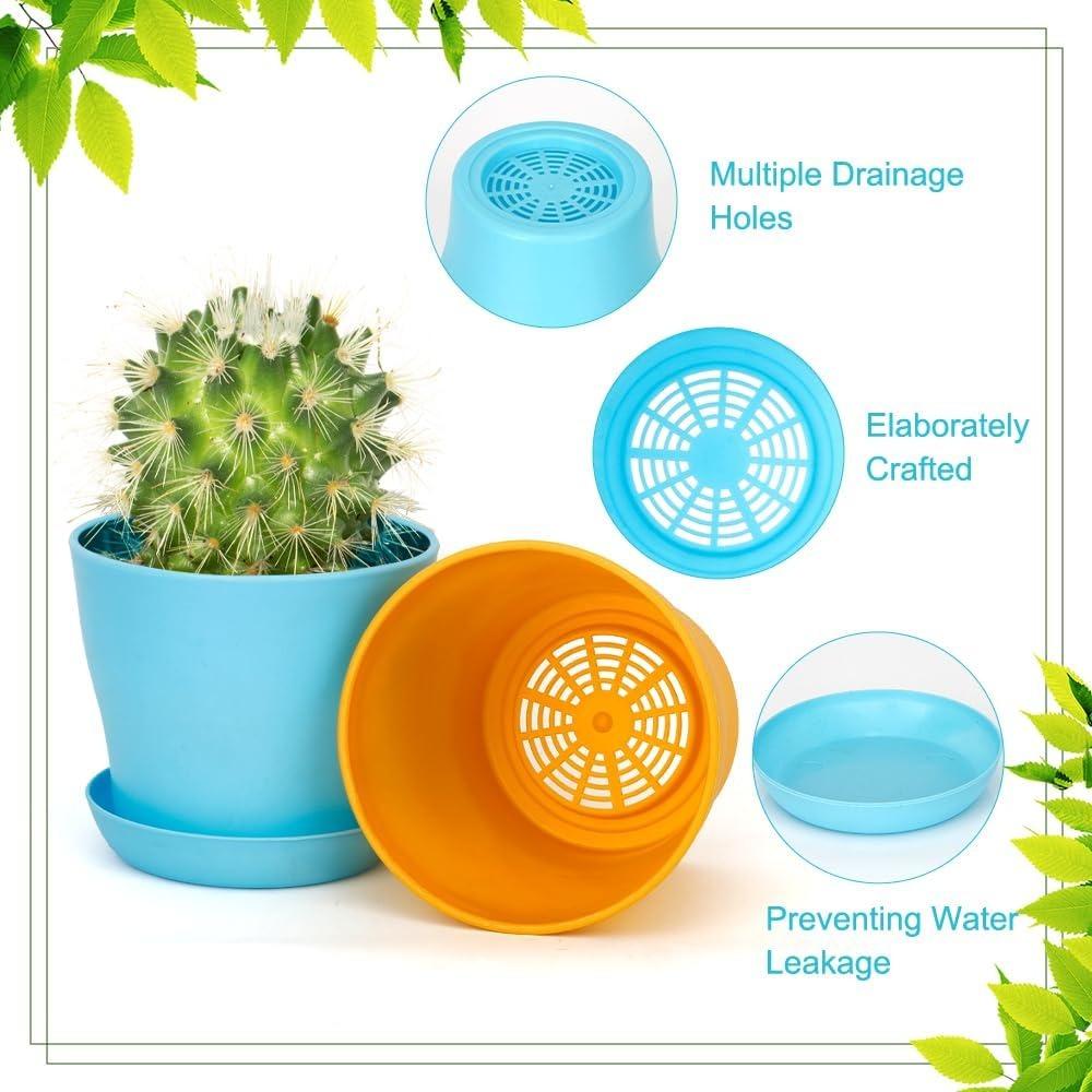8 pièces Pots de Fleurs Pots à Fleurs Cadeaux de Jardinage Pot en Plastique pour Plantes Pépinière Pot pour Succulentes Jardinières pour Plantes d'Intérieur Petits Pots de Fleurs Jolis Pots de Fleurs