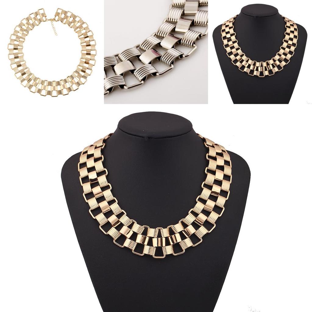 Contemporary Metal Necklace With Geometric Design And Water Chain For Men Women