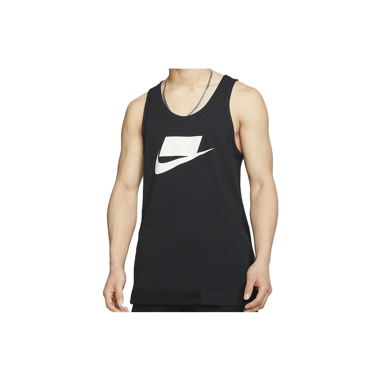 

Nike Color Block Logo Print Knitted Tank Top Men Tops Black CJ5080-010 M