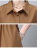 Modisches Damen Sommer 2025 Schlank machendes Hemdkleid aus reiner Baumwolle für Mütter mittleren Alters