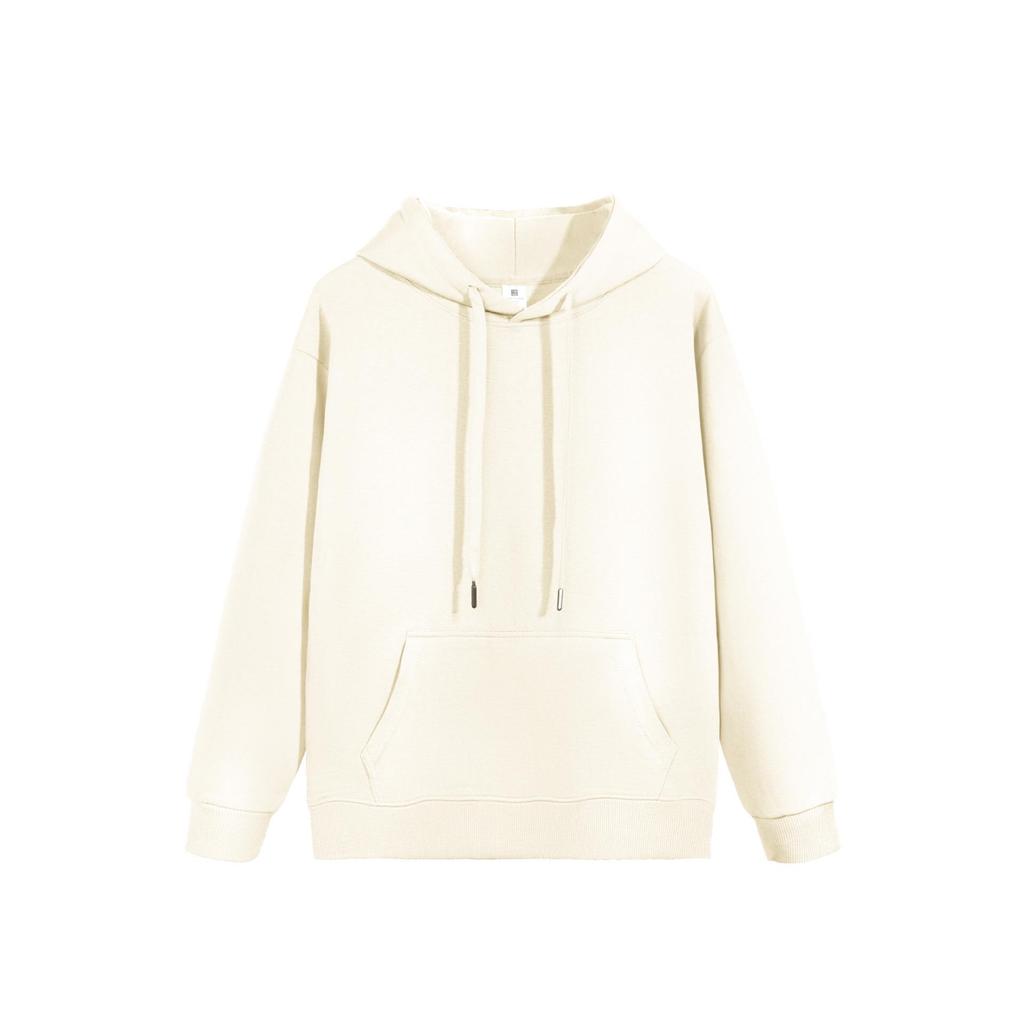 Autumn 320g Unisex Loose Fit Double-Sided Hooded Cotton Blend Sweatshirt