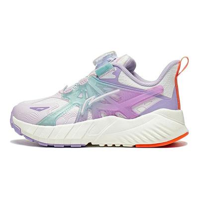 Li Ning Buty do biegania dla dzieci Flash Shadow V6 Wygodne Amortyzujące Trwałe Niskie Buty do biegania dla dzieci Fioletowo-Białe YKNT112-4