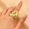 Stainless Steel Dragonfly Rings for Women Men Vintage Gold Color Pearl Flower Rings Waterproof Wedding Party Jewelry Gift